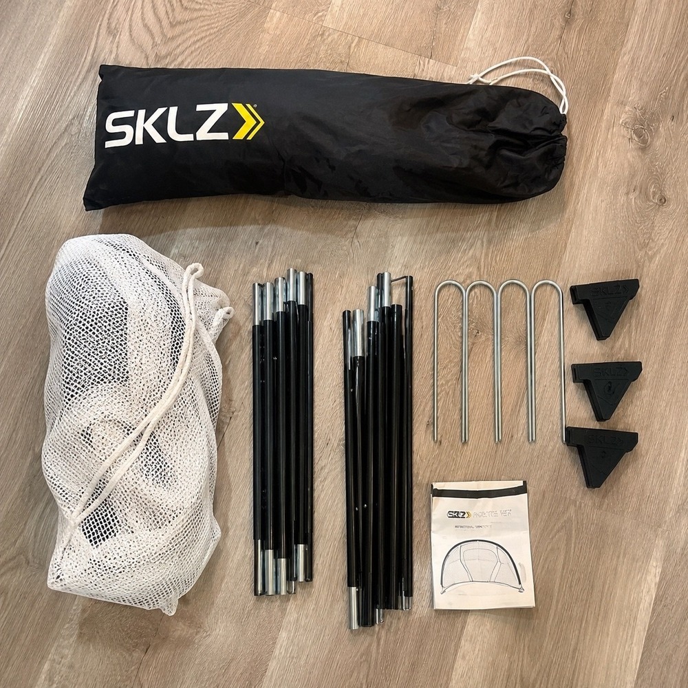SKLZ 7 ft Practice Net Multi Sport Baseball Golf Soccer Training Bag Stakes